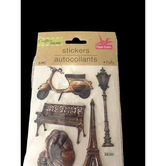 Crafters Square Puffy Stickers Set Lot 3 Pks Vintage Cameras Music Instruments - Picture 3 of 16